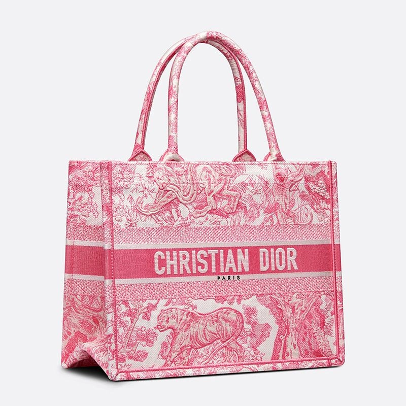 Affordable 7676 Dior Book Tote In Toile De Jouy Motif Canvas Rose - Image 3