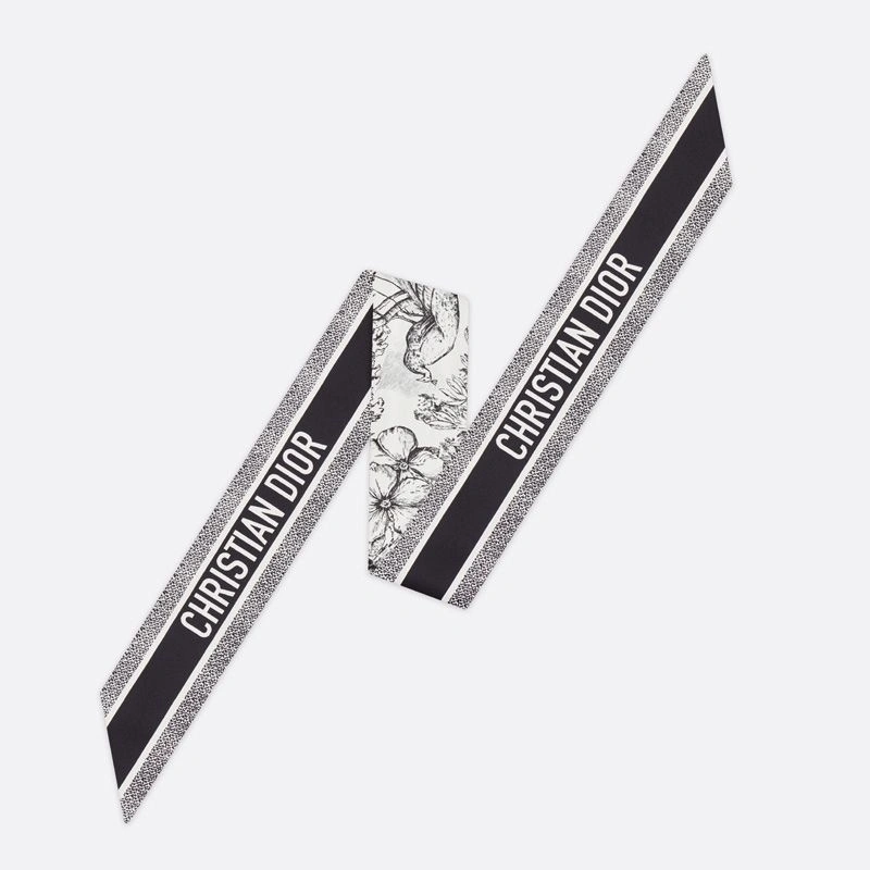 BestValue 9374 Dior Mitzah Twill In Toile de Jouy Voyage Motif Silk White - Image 3