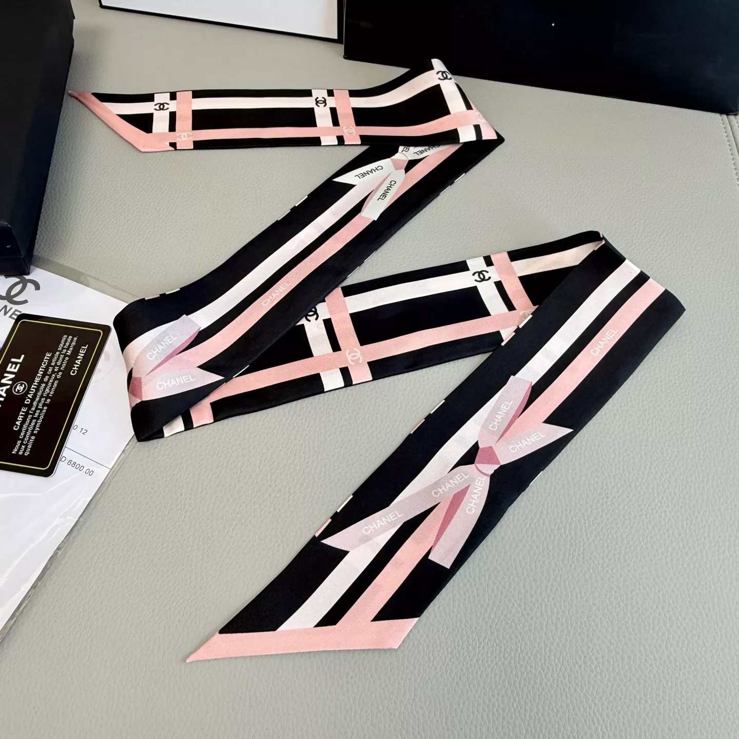 Chanel Silk Scarf Functional 4654