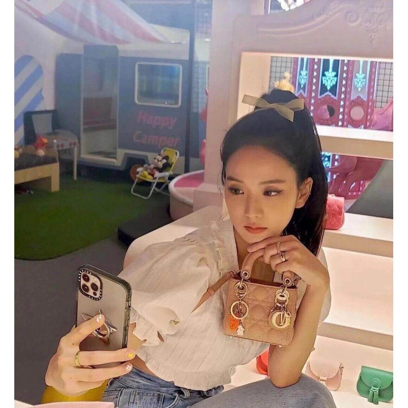 Removable Christian Dior Micro Lady Dior Bag Pink Cannage Lambskin - Image 5