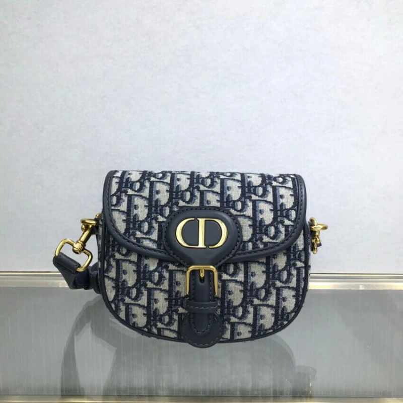 Adjustabl Christian Dior Small Bobby Bag Blue Oblique Jacquard - Image 4