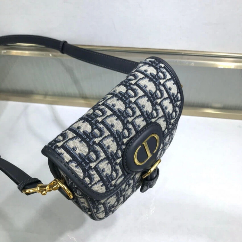 Adjustabl Christian Dior Small Bobby Bag Blue Oblique Jacquard - Image 9