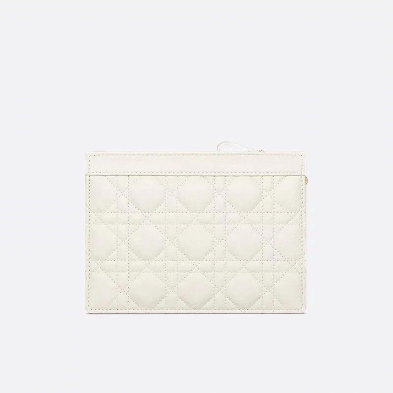 Comfortable 2635 Dior Caro Every Dior Pouch In Supple Cannage Calfskin White - Image 3