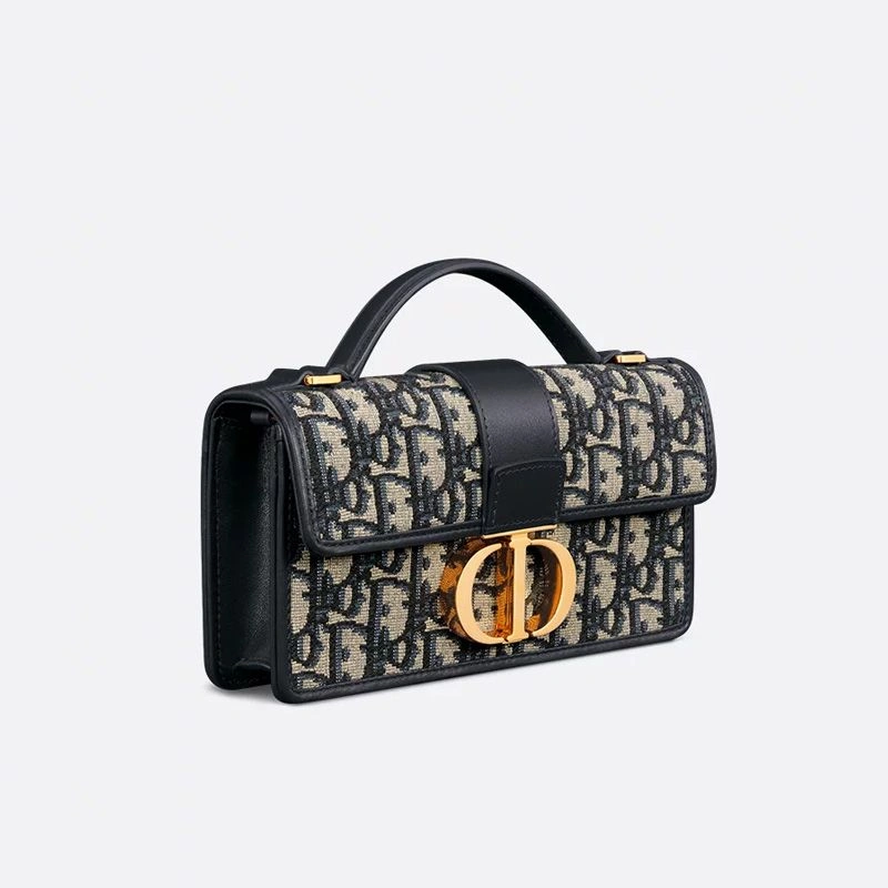 Comfortable 6873 Mini Dior Miss Montaigne Bag In Oblique Motif Canvas Blue - Image 3