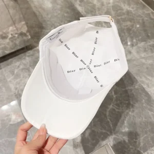 DailyWear 8707 Dior Baseball Cap Christian Dior Couture Motif Cotton White