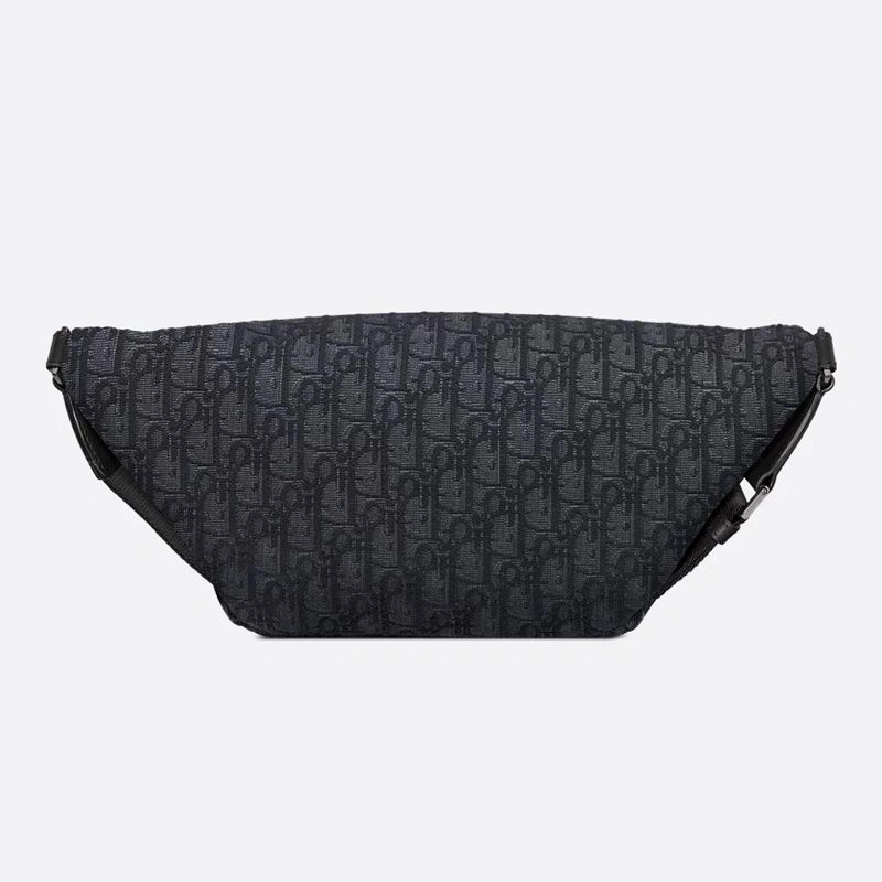 Dior 8 Belt Bag In Oblique Motif Canvas Black Trendy 9274 - Image 3