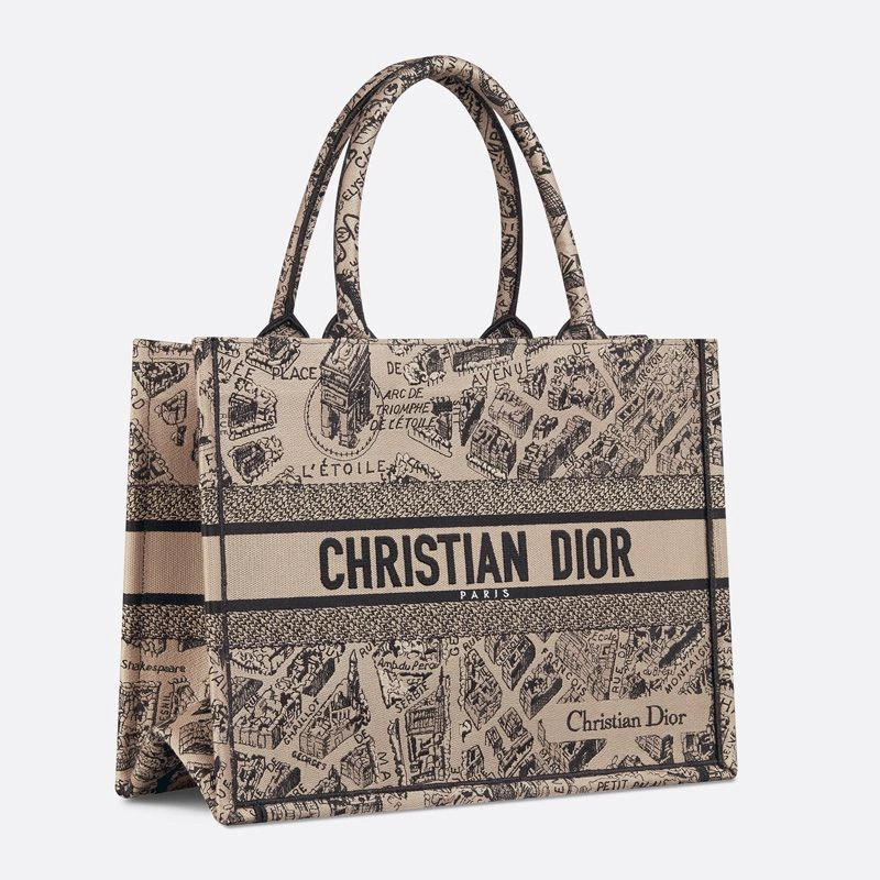 Dior Book Tote In Plan de Paris Motif Canvas Beige ModernLook 621 - Image 3