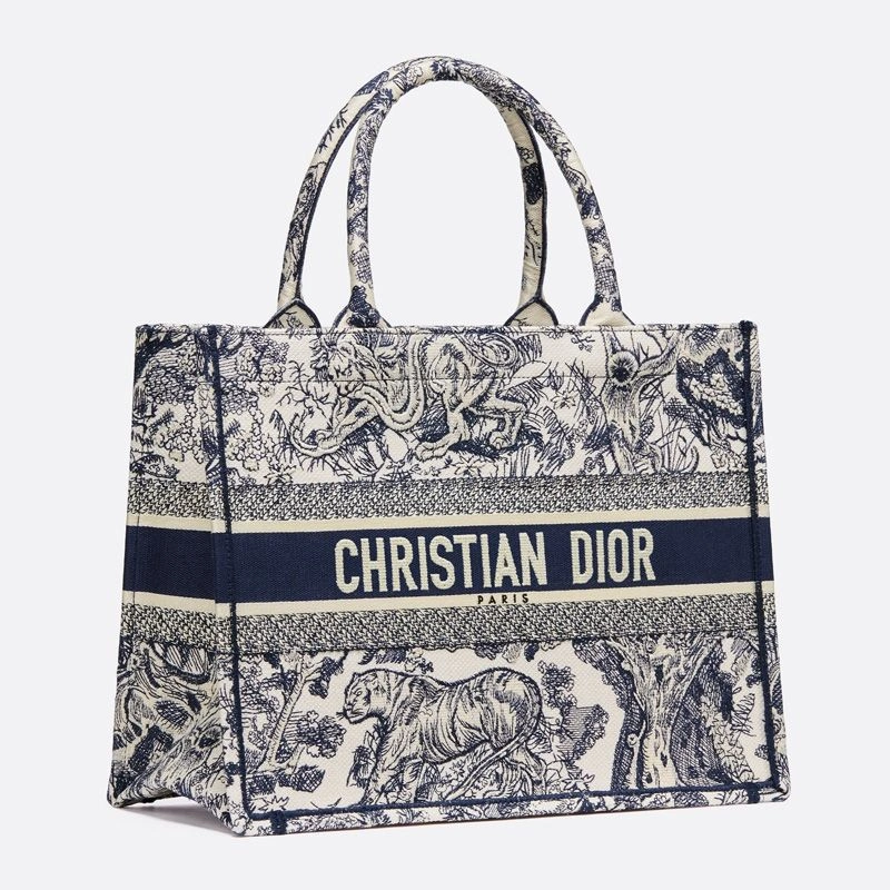 Dior Book Tote In Toile De Jouy Motif Canvas Blue GoodFit 3045 - Image 3