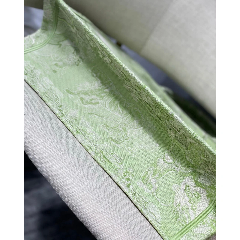 41.5 x 35 Dior Book Tote Lime Toile de Jouy Reverse Embroidery - Image 8