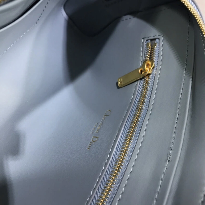 Removable Dior Caro Double Pouch Cloud Blue Supple Cannage Calfskin - Image 9