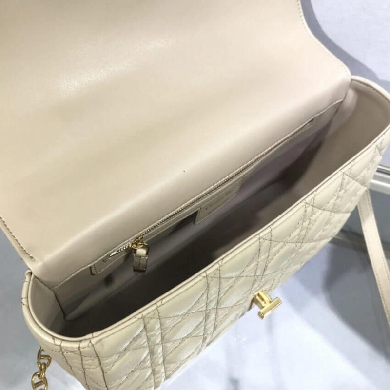 The new Di Dior Large Caro Bag Beige Supple Cannage Calfskin - Image 9