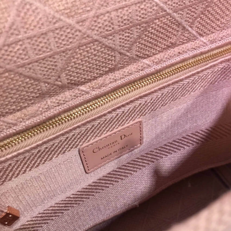 Large, re Dior Medium Lady D-Lite Bag Pink Cannage Embroidered - Image 16