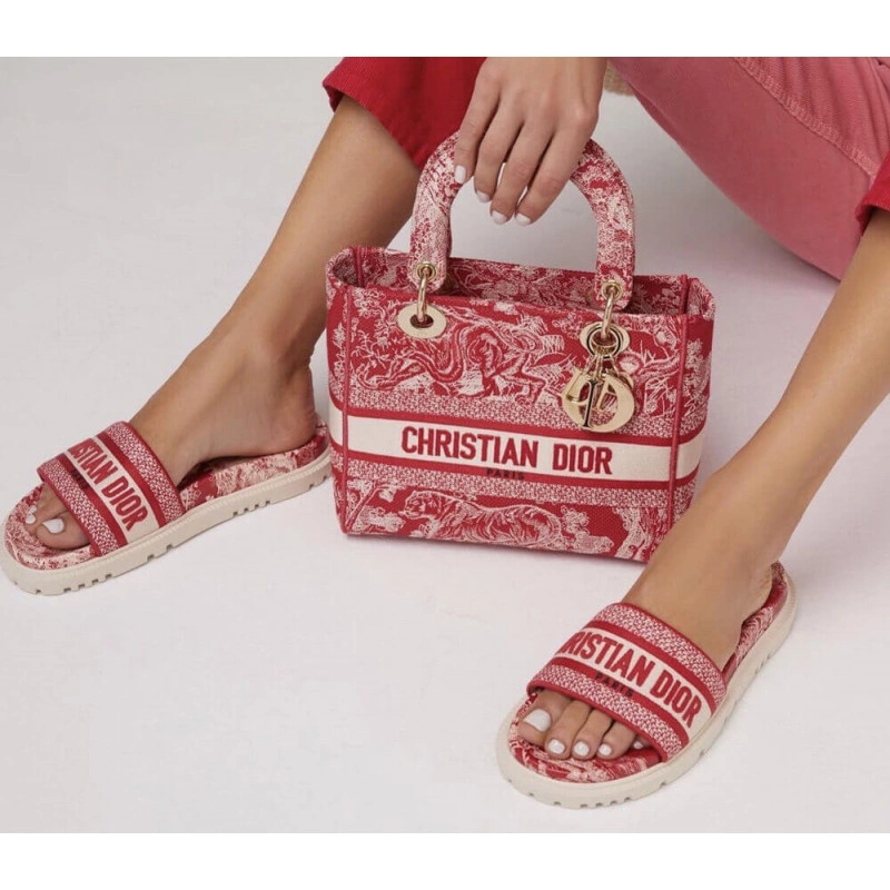 Dust bag Dior Medium Lady D-Lite Bag Raspberry Toile de Jouy Reverse Embroidery - Image 7