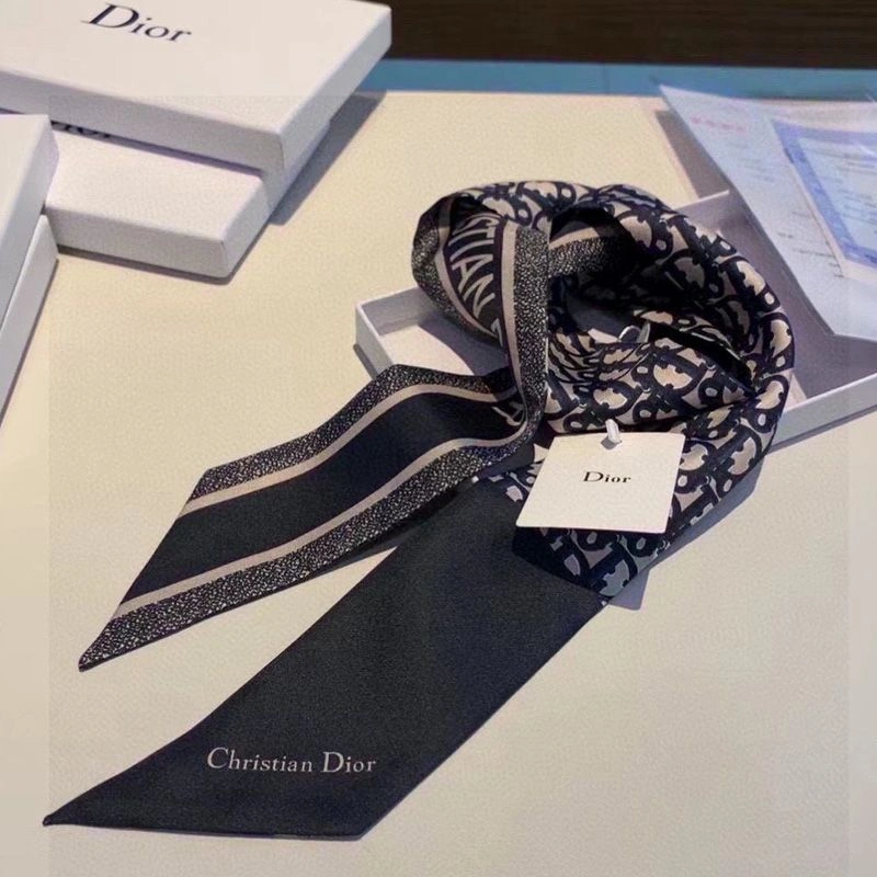 Dior Mitzah Twill 30 Montaigne Houndstooth Motif Silk Navy Blue HighQuality 6163 - Image 3