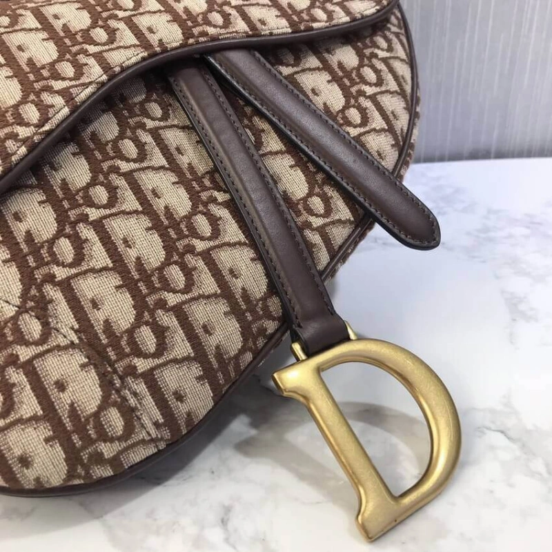 Magnetic Dior Saddle Bag Burgundy Oblique Jacquard - Image 7