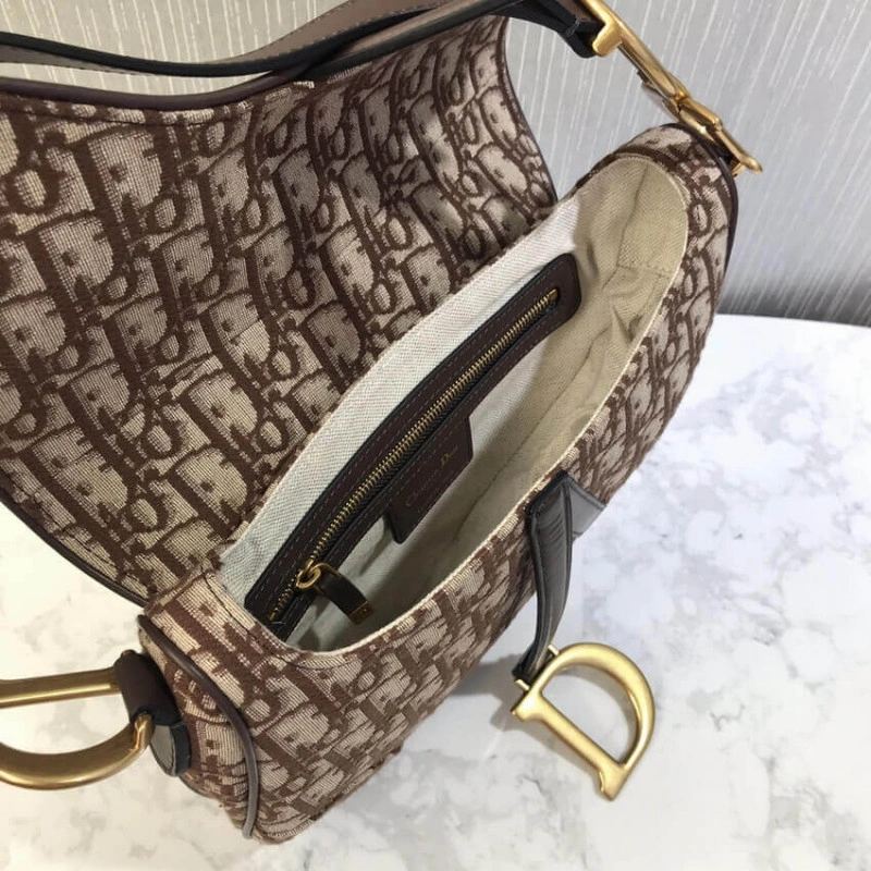 Magnetic Dior Saddle Bag Burgundy Oblique Jacquard - Image 11