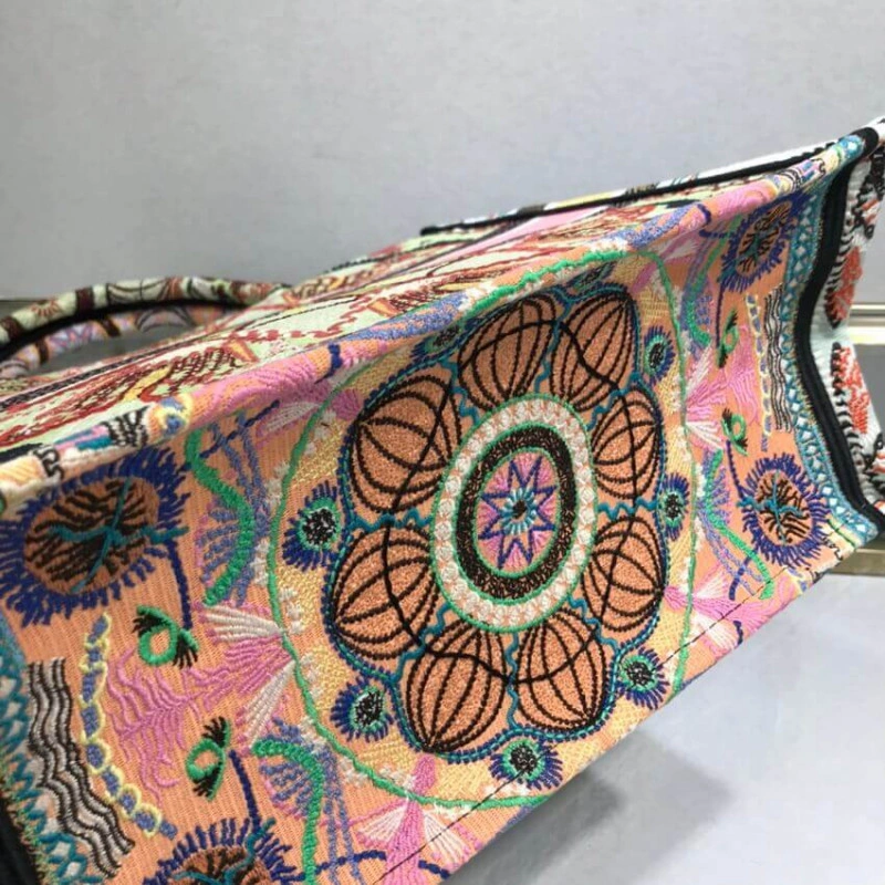 The Dior B Dior Small Book Tote Multicolor In Lights Embroidery - Image 7