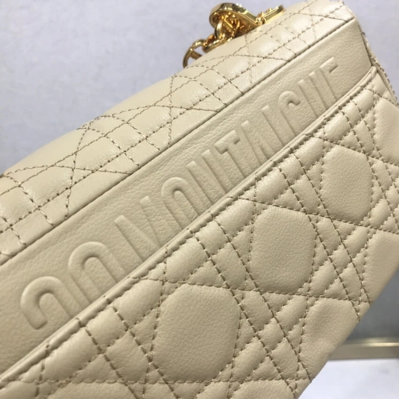 The new Di Dior Small Caro Bag Beige Supple Cannage Calfskin - Image 3
