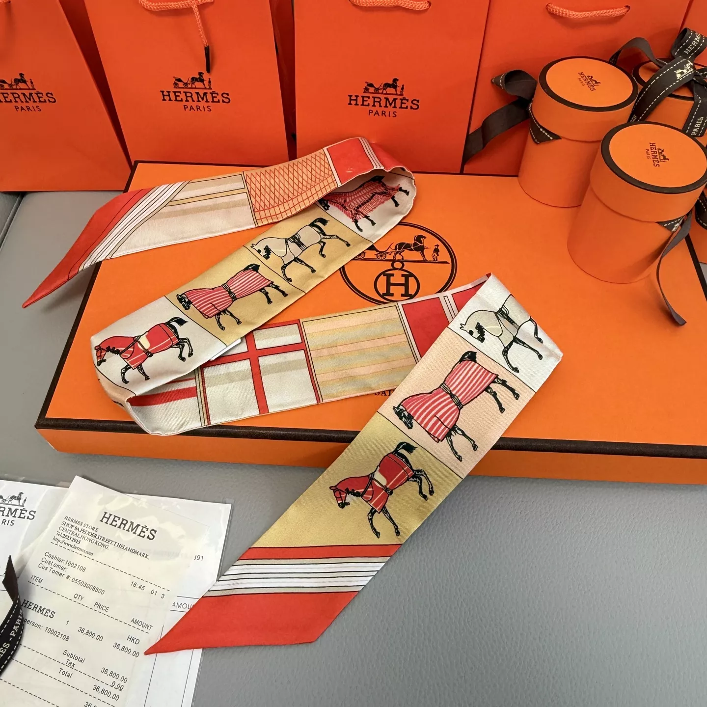 Elegant 1871 Hermes Silk Scarf