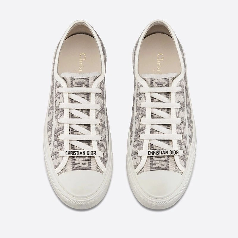 Fashionable 1021 Walk'n'Dior Sneakers Women Oblique Motif Canvas Grey - Image 3