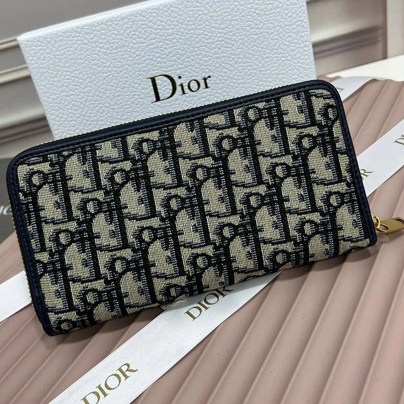 GoAnywhere 6539 Large Dior 30 Montaigne Zip Wallet Oblique Motif Canvas Blue - Image 3