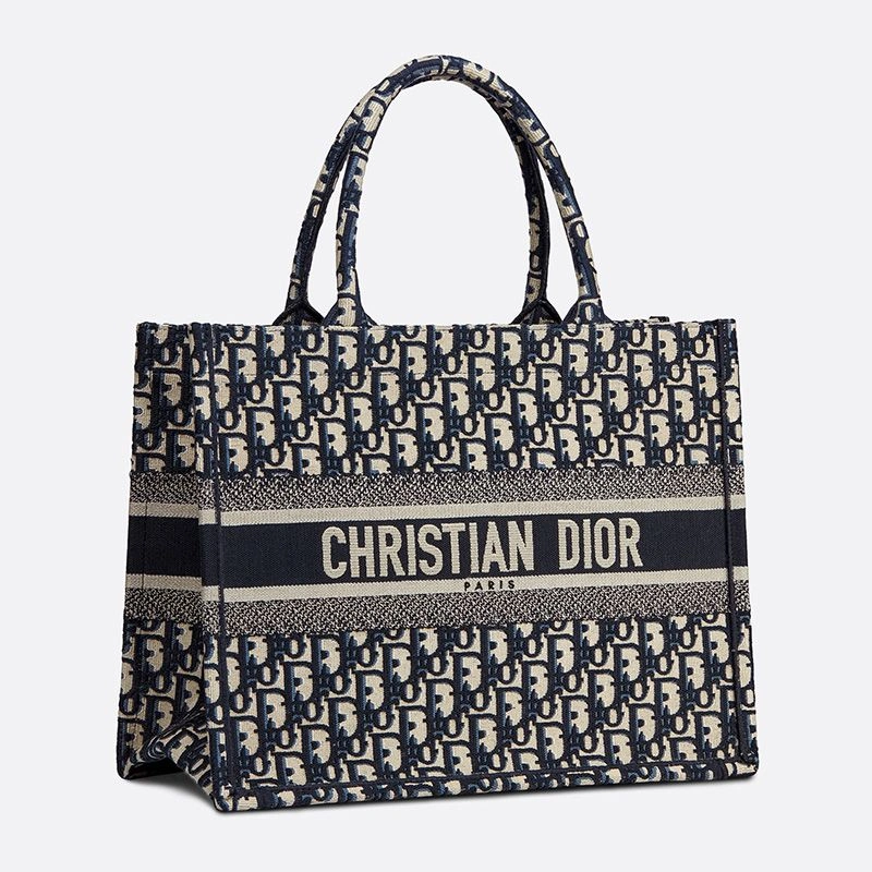 GoodFit 5976 Dior Book Tote In Oblique Motif Canvas Blue - Image 3