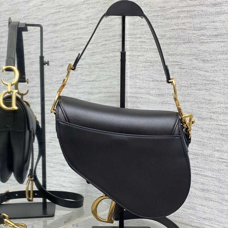 HighQuality 636 Dior Saddle Bag with Strap In Smooth Calfskin Black - Image 3