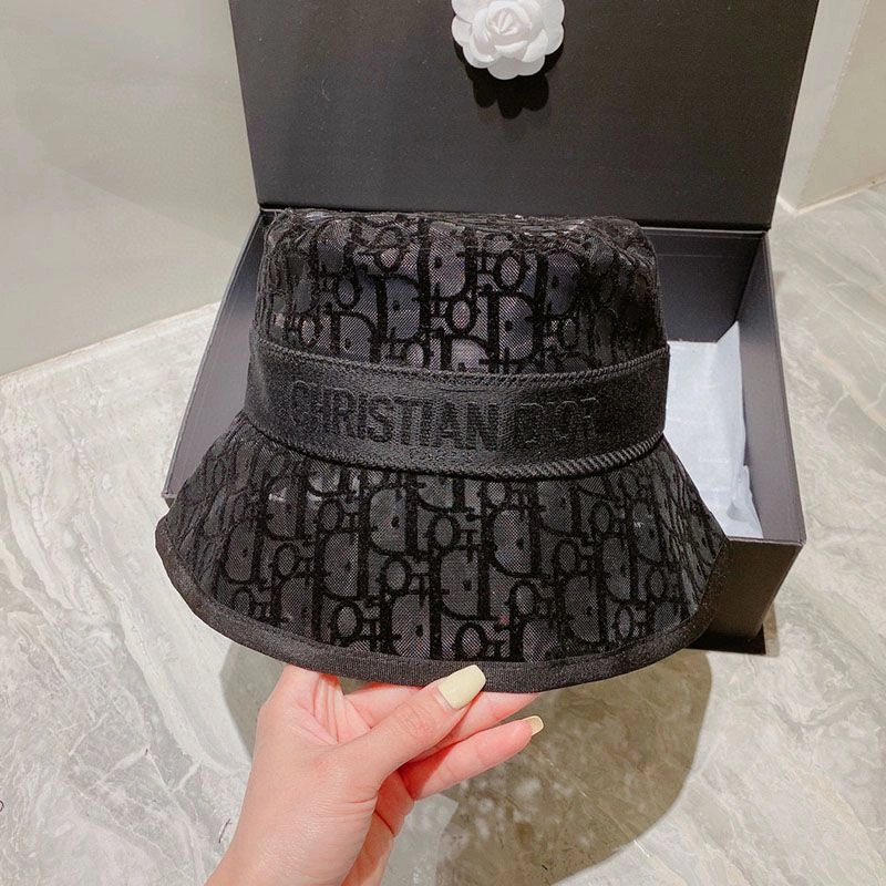 HighQuality 8385 Christian Dior Bucket Hat D-Oblique Motif Mesh Black - Image 3
