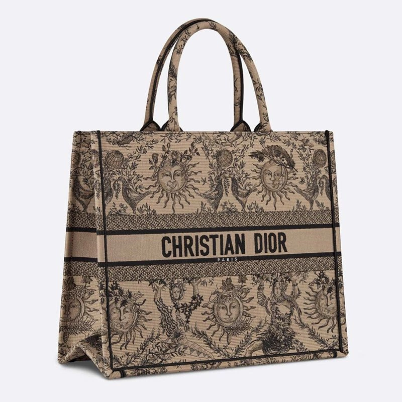 HighQuality 8618 Dior Book Tote In Toile de Jouy Soleil Motif Canvas Beige - Image 3