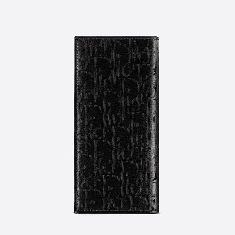 Large Dior Vertical Wallet Oblique Galaxy Leather Black SmartChoice 3571 - Image 3