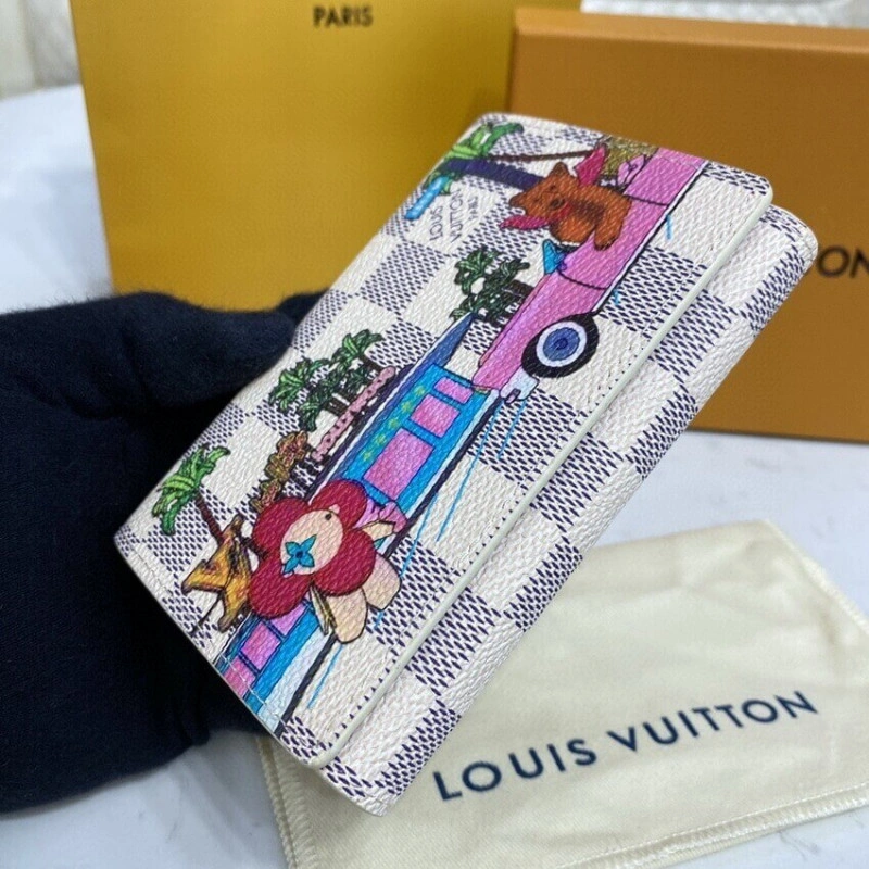 This compa Louis Vuitton Damier Azur Victorine Wallet - Image 5