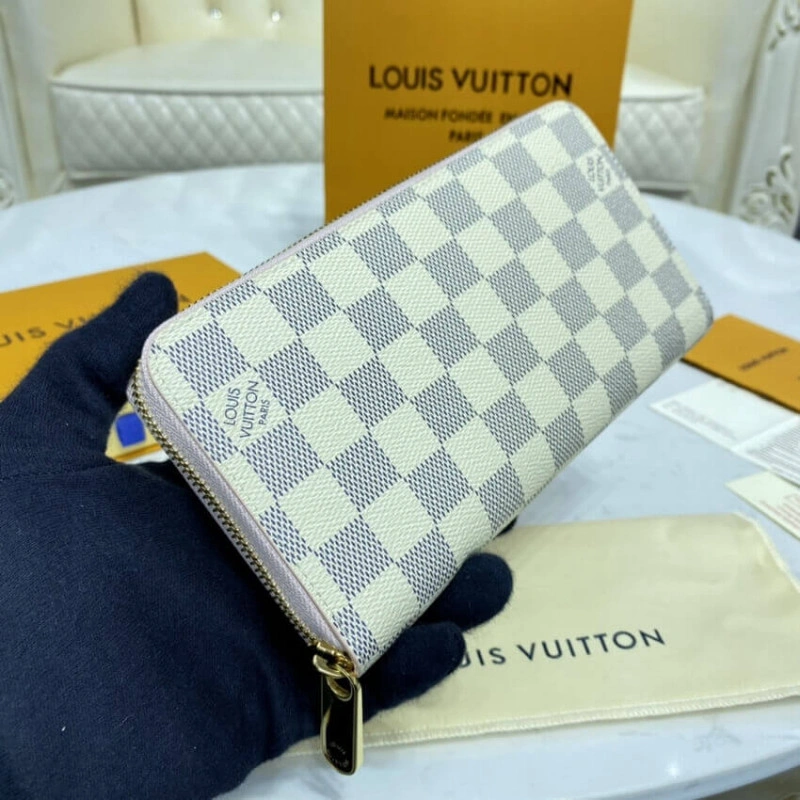 Damier Az Louis Vuitton Damier Azur Zippy Wallet Pink - Image 3
