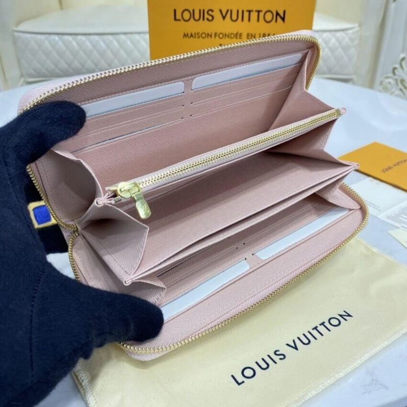 Damier Az Louis Vuitton Damier Azur Zippy Wallet Pink - Image 10