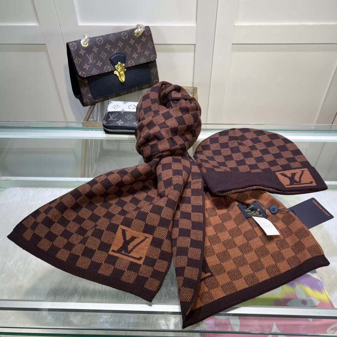 Louis Vuitton LV Hat and Scarf Set GoodFit 2214 - Image 3