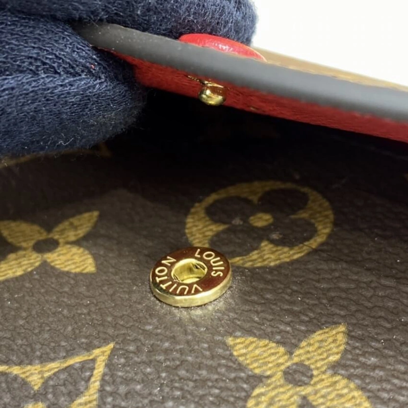 Proving th Louis Vuitton Monogram Canvas Emilie Wallet Red - Image 6