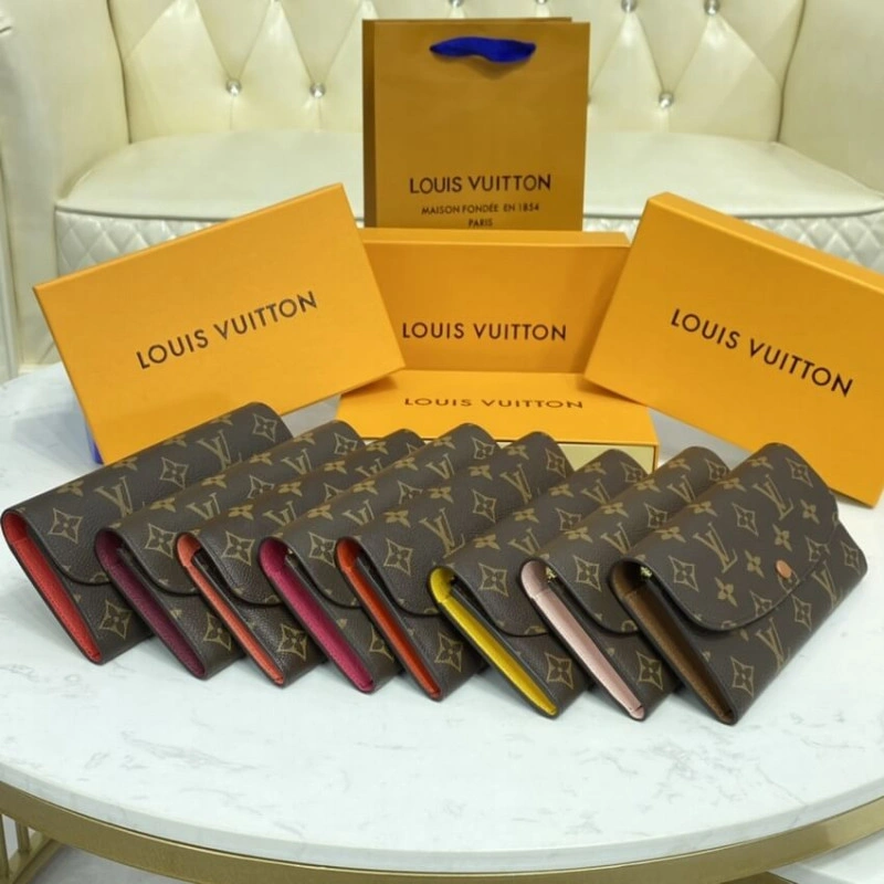 Proving th Louis Vuitton Monogram Canvas Emilie Wallet Red - Image 10