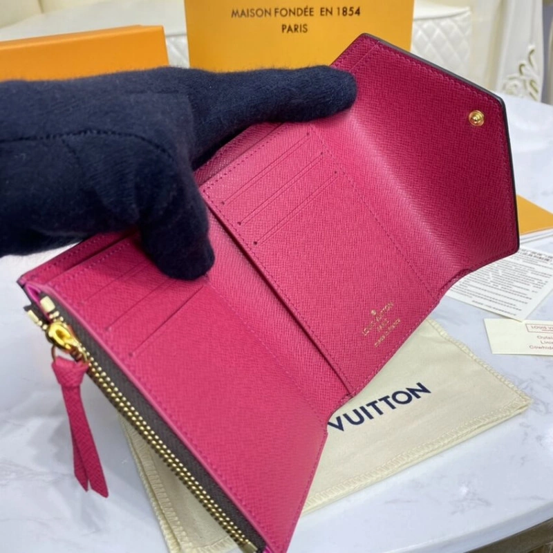 Bill pock Louis Vuitton Monogram Canvas Victorine Wallet Rose Red - Image 7