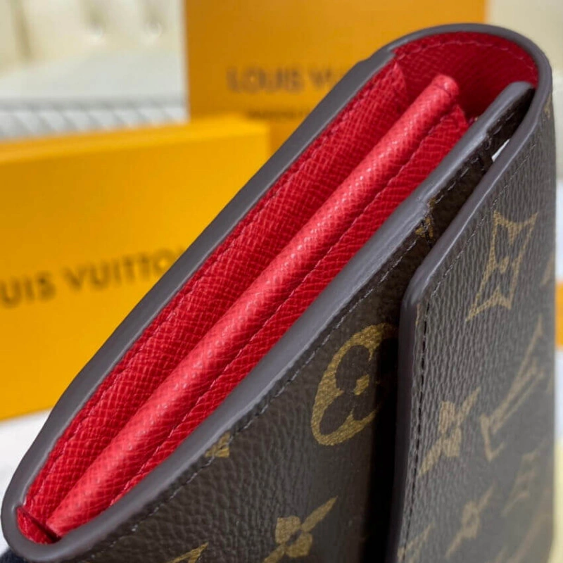 16 card s Louis Vuitton Monogram Cavas Sarah Wallet Red - Image 5
