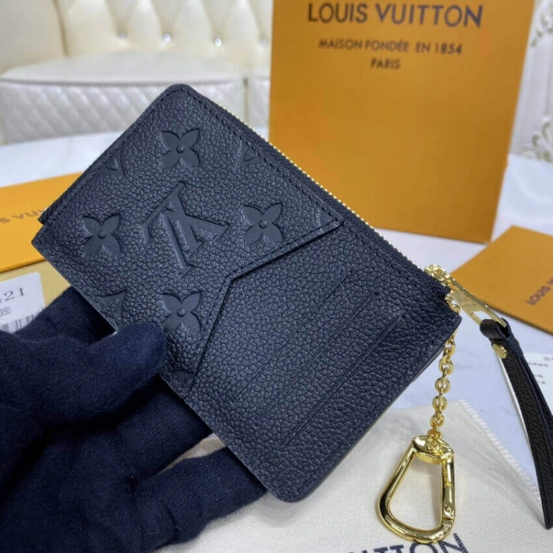 Chain wit Louis Vuitton Monogram Empreinte Card Holder Recto Verso Black - Image 3