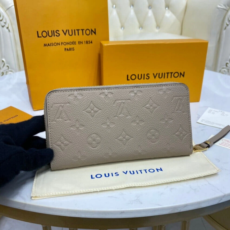 Goldcolou Louis Vuitton Monogram Empreinte Zippy Wallet Tourterelle - Image 3