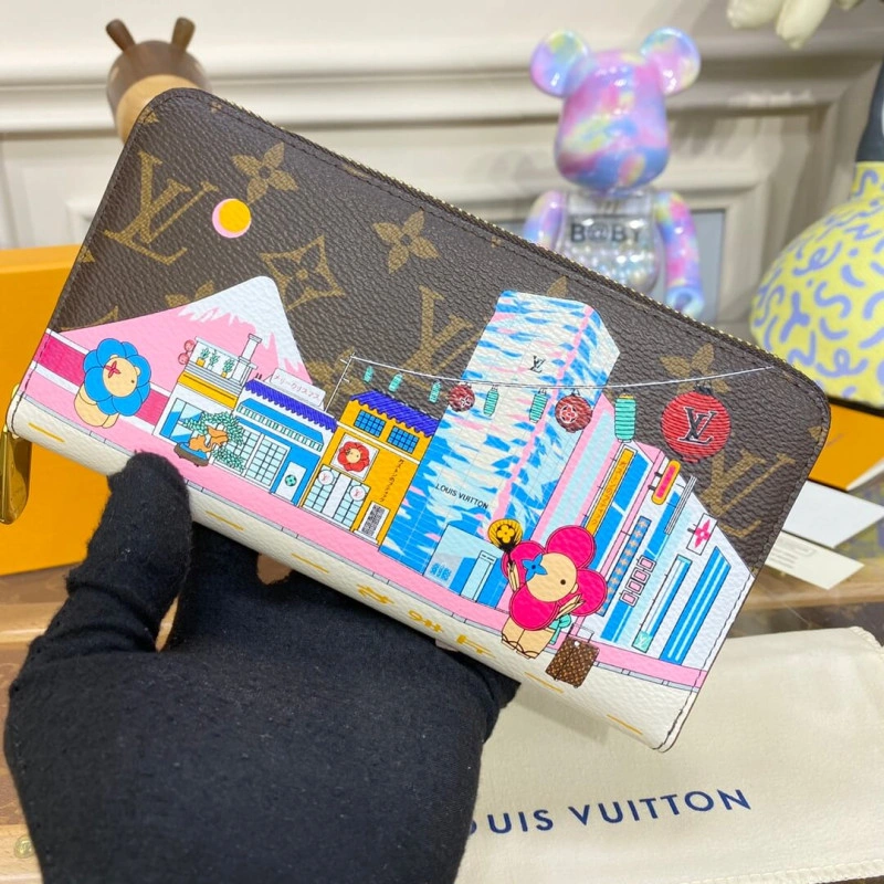 Blue Louis Vuitton Mount Fuji Vivienne Holiday Monogram Zippy Wallet Blue - Image 4