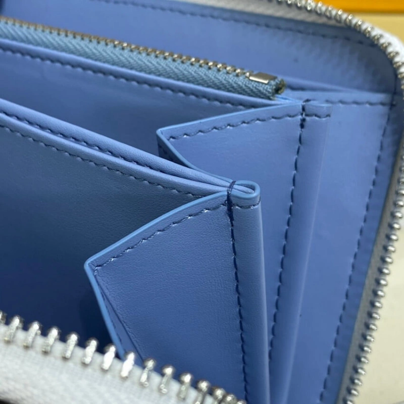 Silvercol Louis Vuitton Zippy Wallet in Blue Gradient Mahina Perforated Leather - Image 9
