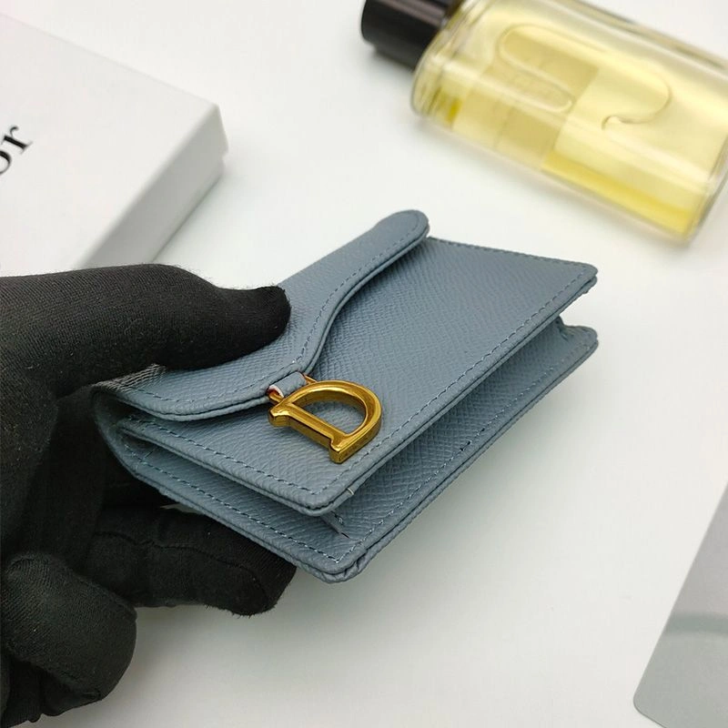 SmartChoice 5846 Dior Saddle Bloom Card Holder In Grained Calfskin Sky Blue - Image 3