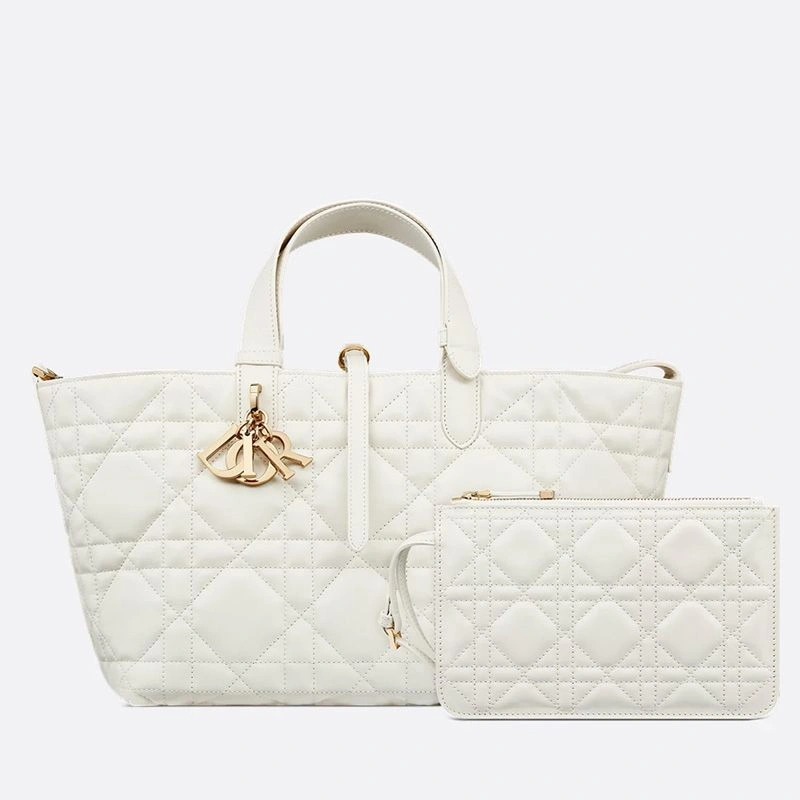 TopPick 1381 Dior Toujours Bag In Macrocannage Calfskin White - Image 3
