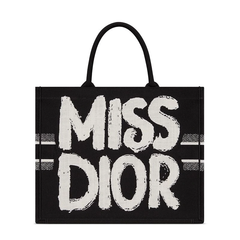 TopPick 210 Dior Book Tote In Miss Dior Graffiti Motif Canvas Black - Image 3