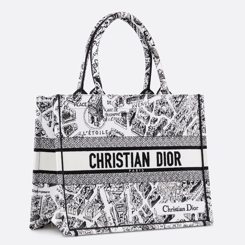 UrbanStyle 3993 Dior Book Tote In Plan de Paris Motif Canvas White - Image 3