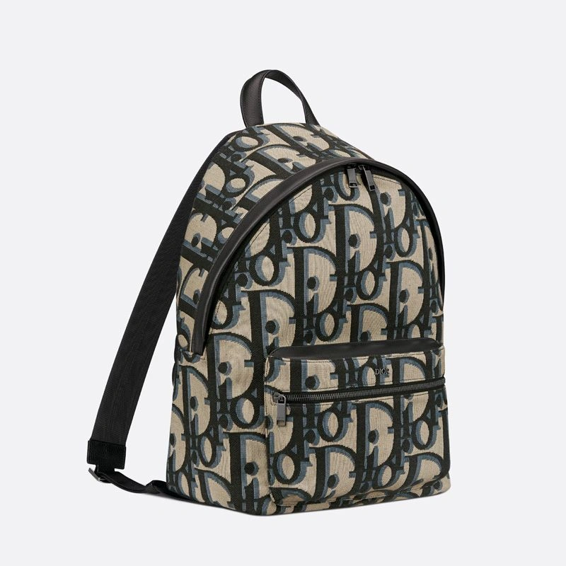 UrbanStyle 4267 Dior Rider Backpack In Maxi Oblique Motif Canvas Blue - Image 3