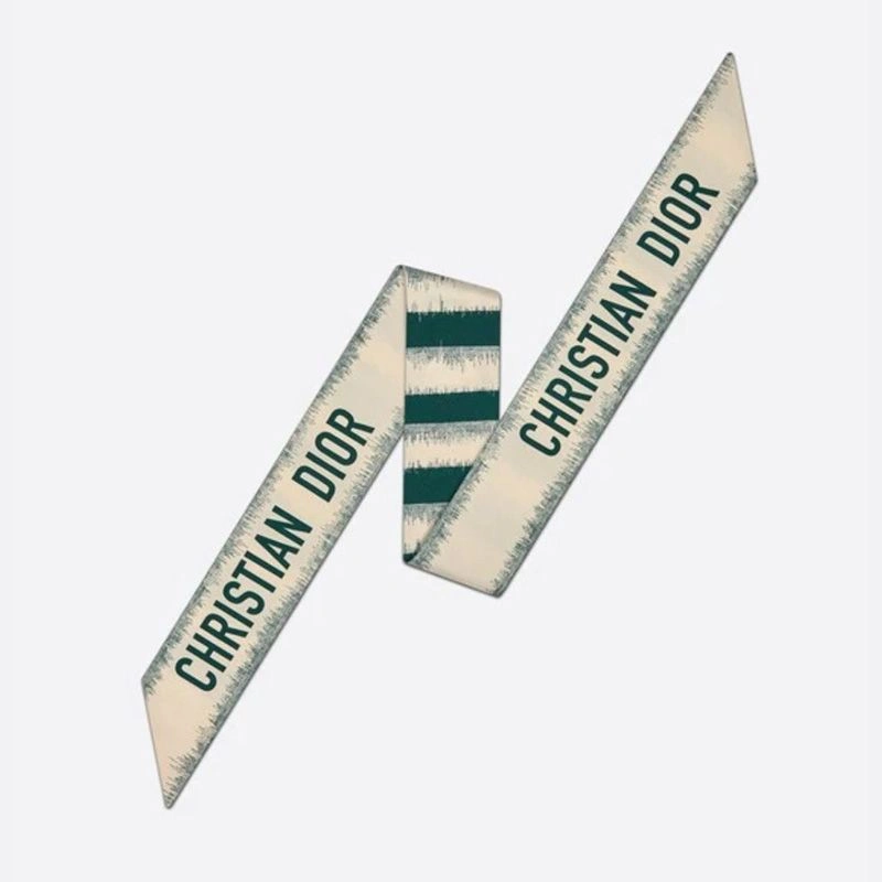 UrbanStyle 7962 Dior Mitzah Twill D-Stripes Motif Silk Green - Image 3