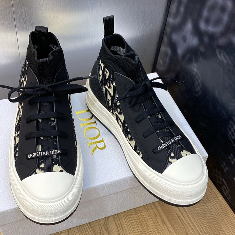 Walk'n'Dior Platform Sneakers Unisex Oblique Motif Technical Mesh and Calfskin Black TopPick 9591 - Image 3