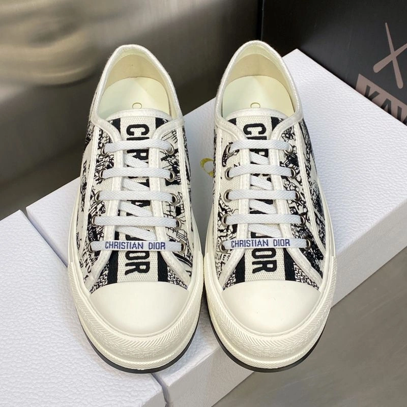 WellDesigned 2827 Walk'N'Dior Platform Sneakers Unisex Plan de Paris Motif Canvas Black - Image 3